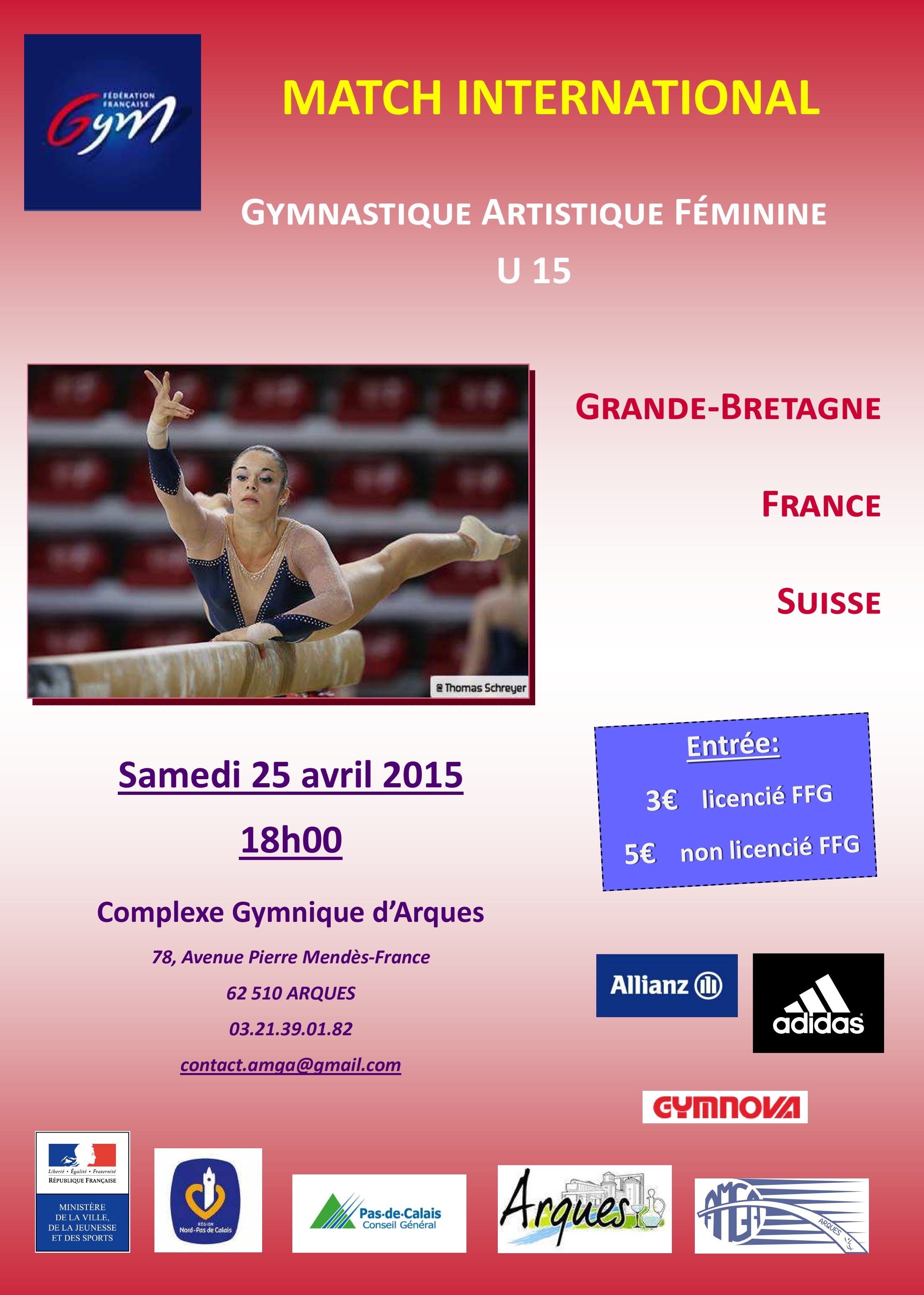 Match International GAF France Suisse Grande Bretagne